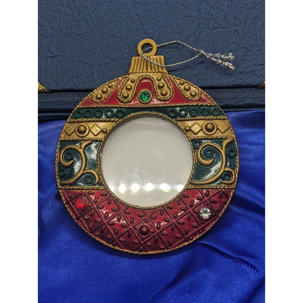 Christmas Ball Picture Photo Frame  Ornament Rhinestone Glam